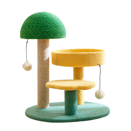 Cactus climbing frame manufacturer wholesale integrated sisal column claw grinding artifact mushroom vertical cat jumping platform cat scratching board toy