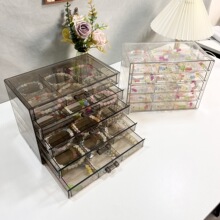 手串手链收纳盒高档精致大容量透明水晶手镯分格首饰品抽屉盒子