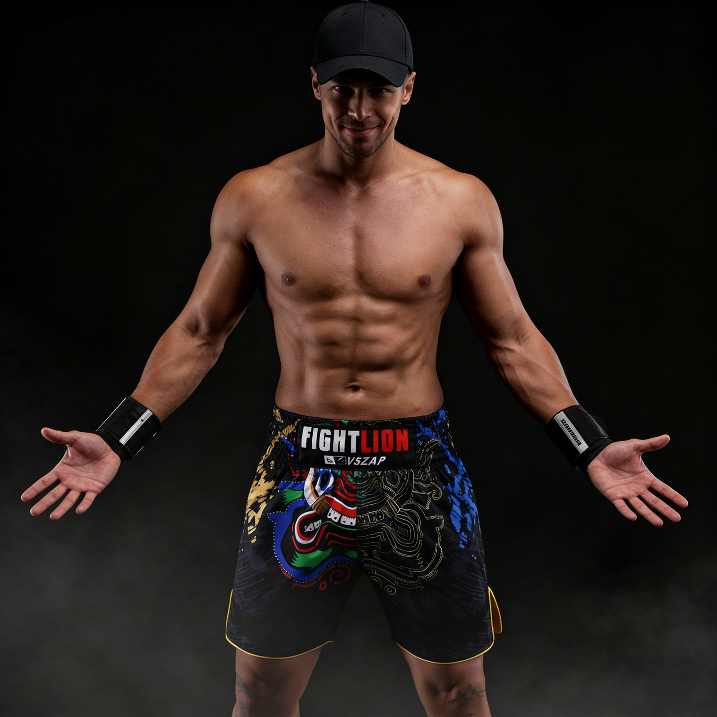 Vszap Men's Fitness Training Muay Thai Shorts Quick-Drying Breathable Running Fighting Pants New Sports Pants Casual