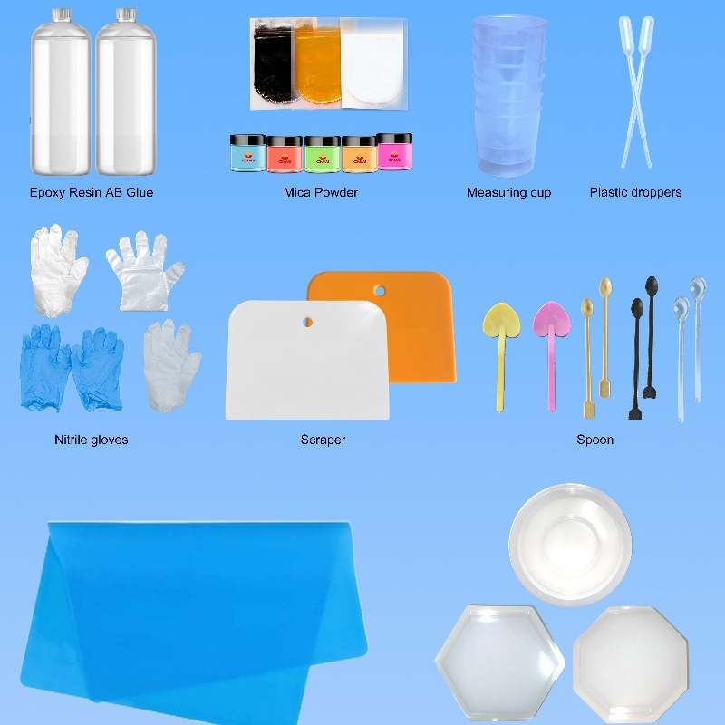 DIY套装材料配件搅拌棒金属搅拌棒量杯手套修边器刮板搅拌勺滴管
