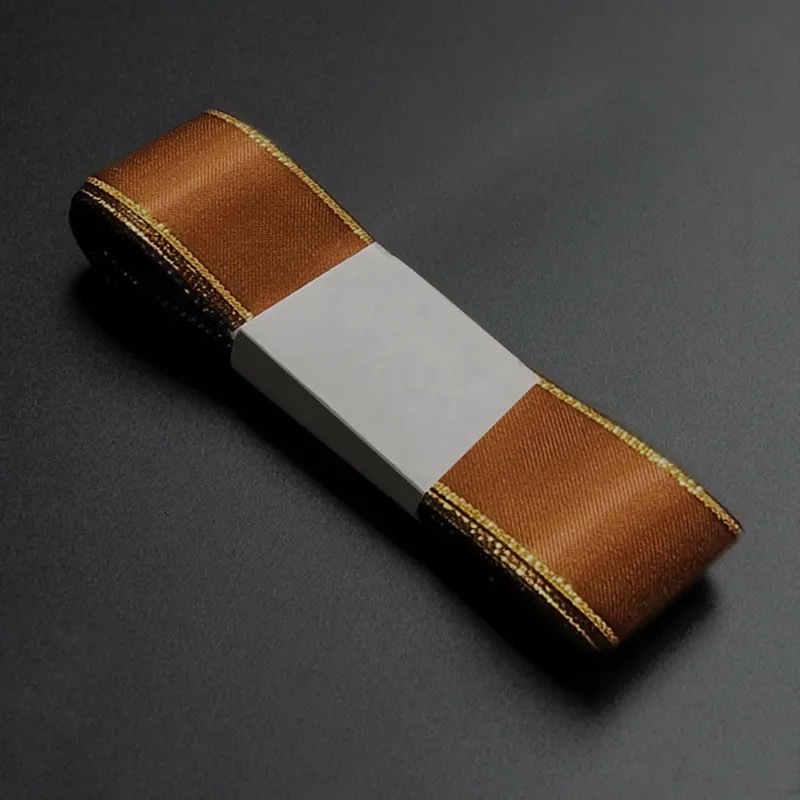 En stock venta al por mayor 2,2 borde dorado cinta regalo de cumpleaños pastel embalaje cinta arco flor regalo