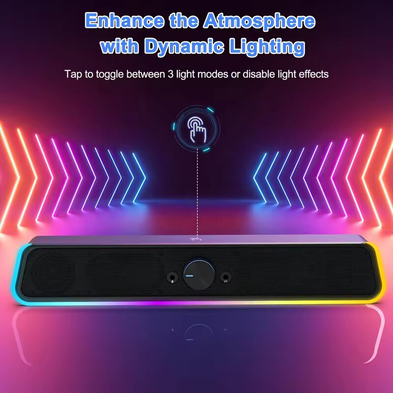 E-1415 Desktop Computer Speaker Desktop Wired Long Subwoofer Luminous Headphone Game Stereo Sound