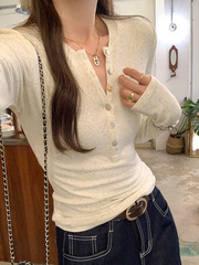 修身内搭可外穿长袖打底衫女开春新款2025独特小众设计感t恤上衣