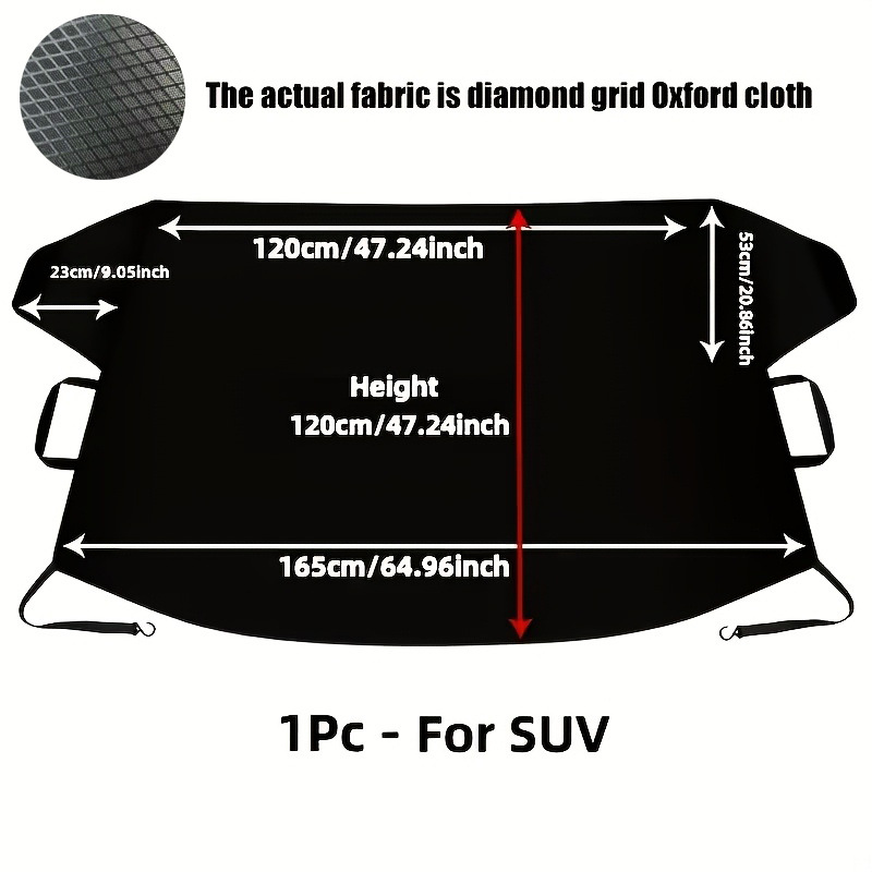 Car front windshield snow cover, cross-border outdoor winter 600D Oxford cloth car snow cover, sunshade