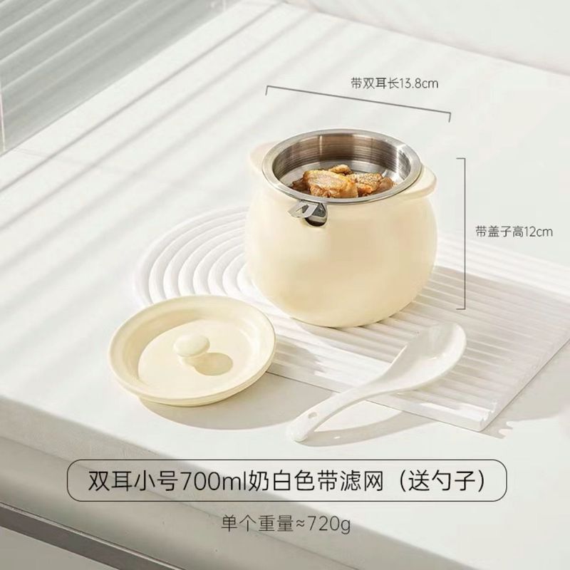 家庭用高温耐性のセラミックラードジャー、蓋付き、肉油、ラー油保存ポット、フィルター付き、食品グレード|undefined