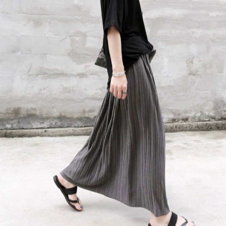 3335 в наличии Простая универсальная плиссированная юбка с высокой талией Удобная Повседневная Длинная Модальная юбка в праздничном стиле Модная Женская