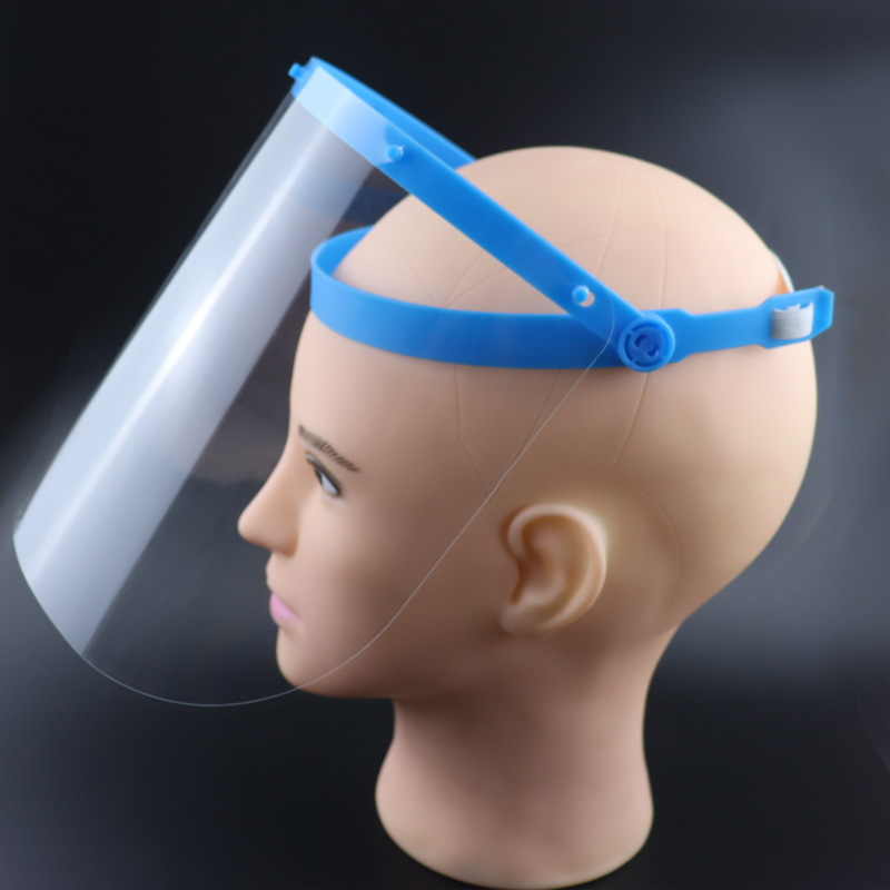 En stock PET HD transparente anti-niebla cara cubierta a prueba de viento arena anti-espuma de doble cara máscara protectora de pantalla con película