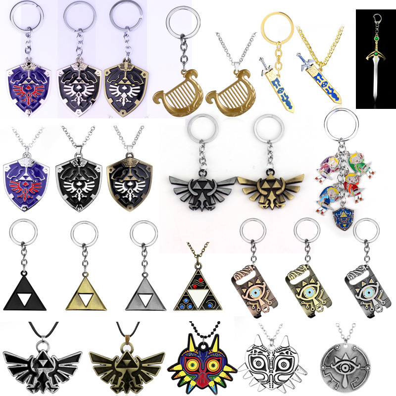 Game Peripheral Accessories the Legend of Zelda Breath of the Wild Owl Shield Keychain Sky Sword Necklace