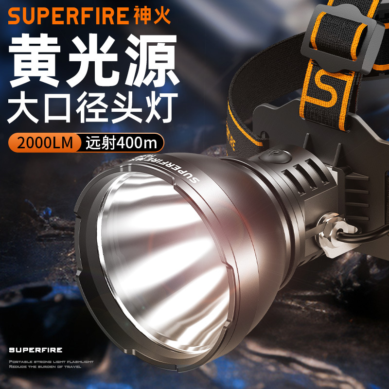 Shenhua HL60 luz de alta intensidad de emisión de luz amarilla carga 36W aleación de aluminio de alta potencia led lámpara de mina de cabeza al aire libre