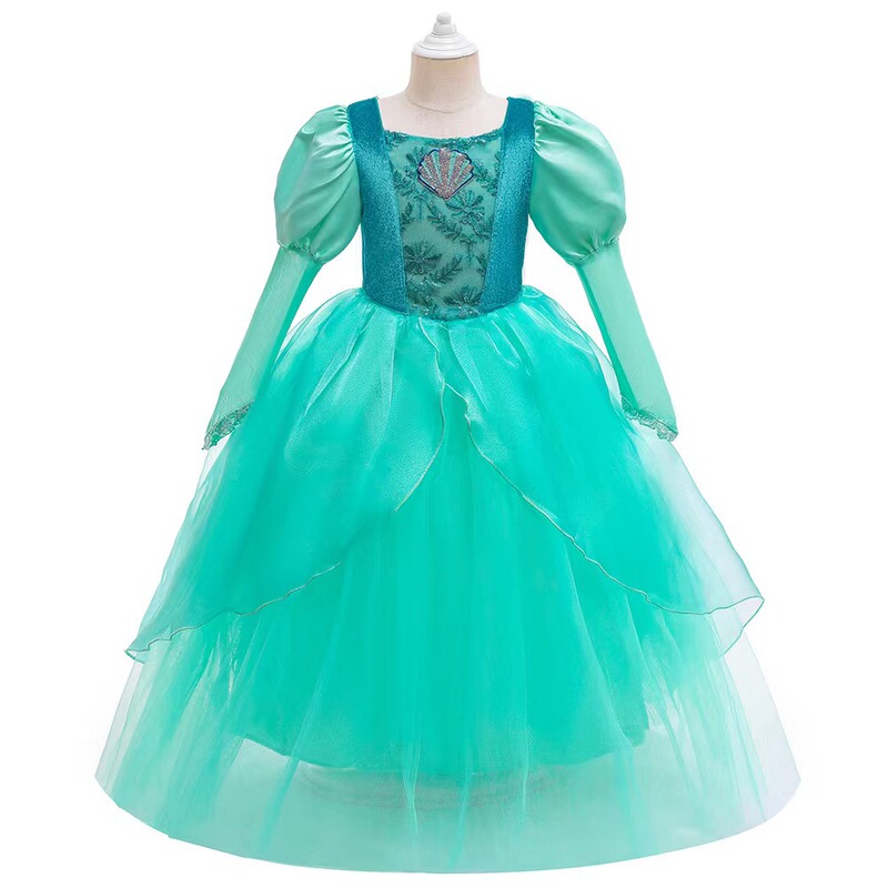 Halloween Girl Dress Spring and Autumn Children Mermaid Long Sleeve Princess Dress Embroidered Stitching Mesh dress Halloween Girl Dress Spring and Autumn Children Mermaid Long Sleeve Princess Dress Embroidered Stitching Mesh dress