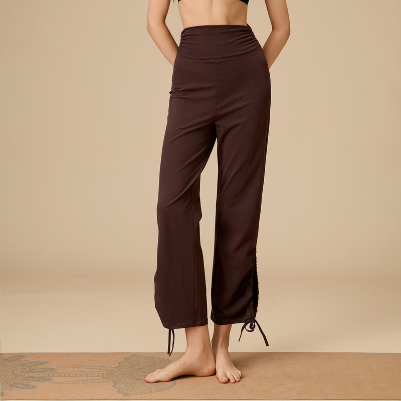 Fairy Yoga Wear High-Waisted Pilates Meditation Loose Wide-Leg Drawstring Pants Training Insight Flow Pure Color Air Feeling for Women Fairy Yoga Wear High-Waisted Pilates Meditation Loose Wide-Leg Drawstring Pants Training Insight Flow Pure Color Air Feeling for Women