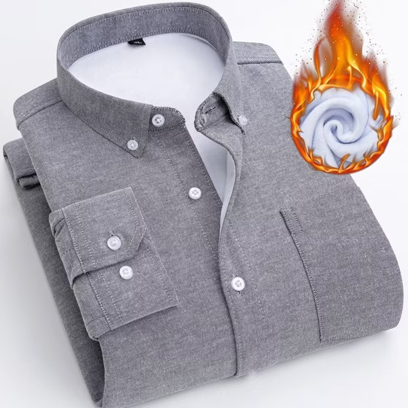 Autumn and Winter fleece-lined Thickened Warm Shirt Oxford Long-Sleeved Sanding Casual Men's Young Middle-Aged Dad Shirt Autumn and Winter fleece-lined Thickened Warm Shirt Oxford Long-Sleeved Sanding Casual Men's Young Middle-Aged Dad Shirt
