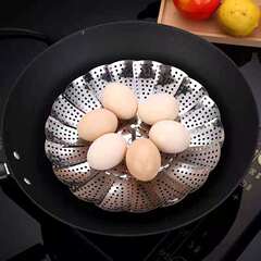 Stainless steel steamer, rice cooker, steamer, universal steamer, steamed buns, steamed buns, folding retractable steamer, steaming plate