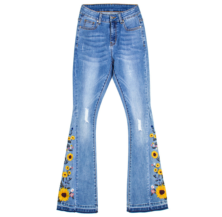 Vêtements pour femmes broderie 3D tridimensionnelle jeans pour femmes pantalons une pièce livraison directe_voghion.com