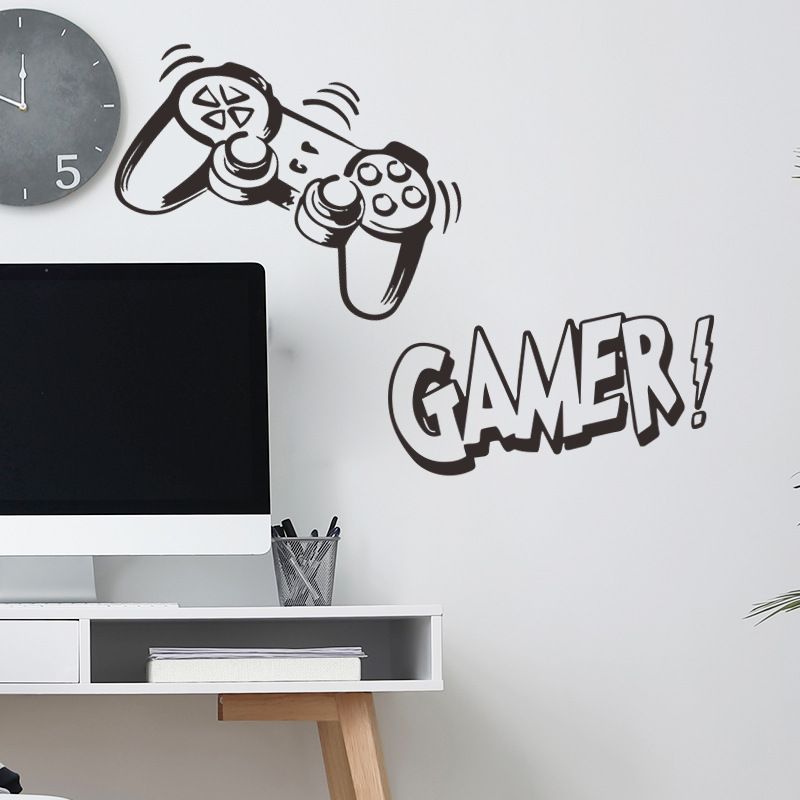 New FX-A168 Personalized Game Handle GAMER Internet Cafe Boy Room Home Wall Decoration Wall Sticker Self Adhesive 2