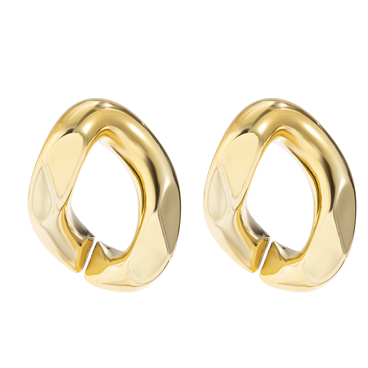 1 Pair Simple Style Classic Style Geometric Plating CCB Gold Plated Ear Studs display picture 6