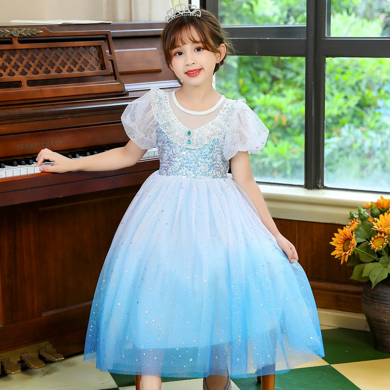 Летнее платье принцессы для девочек, наряд для выступлений, юбка-пачка 2025, летняя элитная стильная детская одежда, платье принцессы