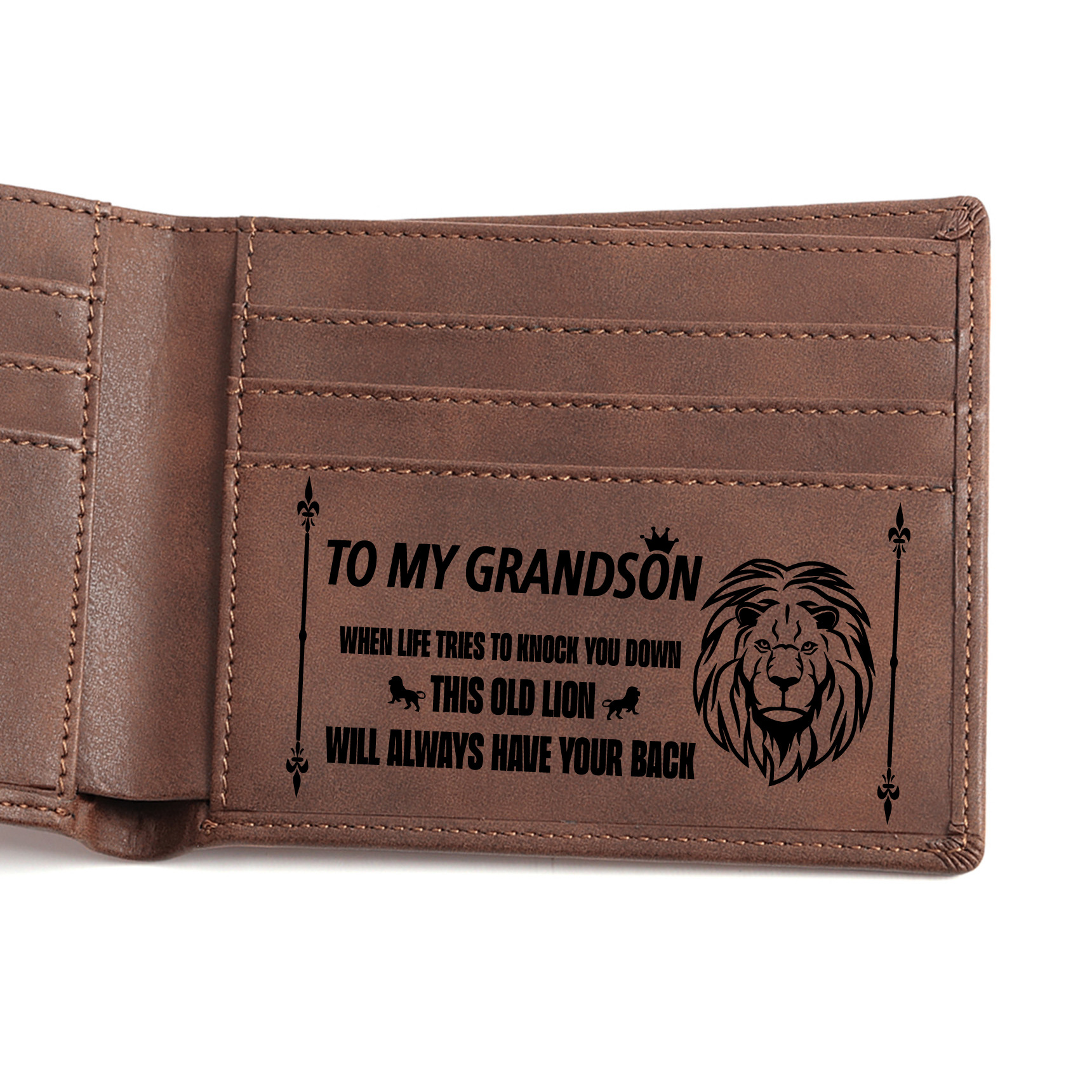 VP café para hombres, cartera de cuero PU, comercio exterior, grabado láser, cartera de grabación negra, regalos de Navidad.