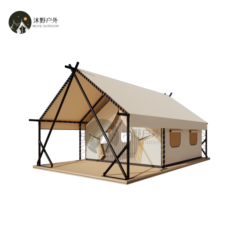 Muye al aire libre madera maciza campamento tiendas de camping en forma de herringe hotel playa de campo alojamiento nómada tienda de techo