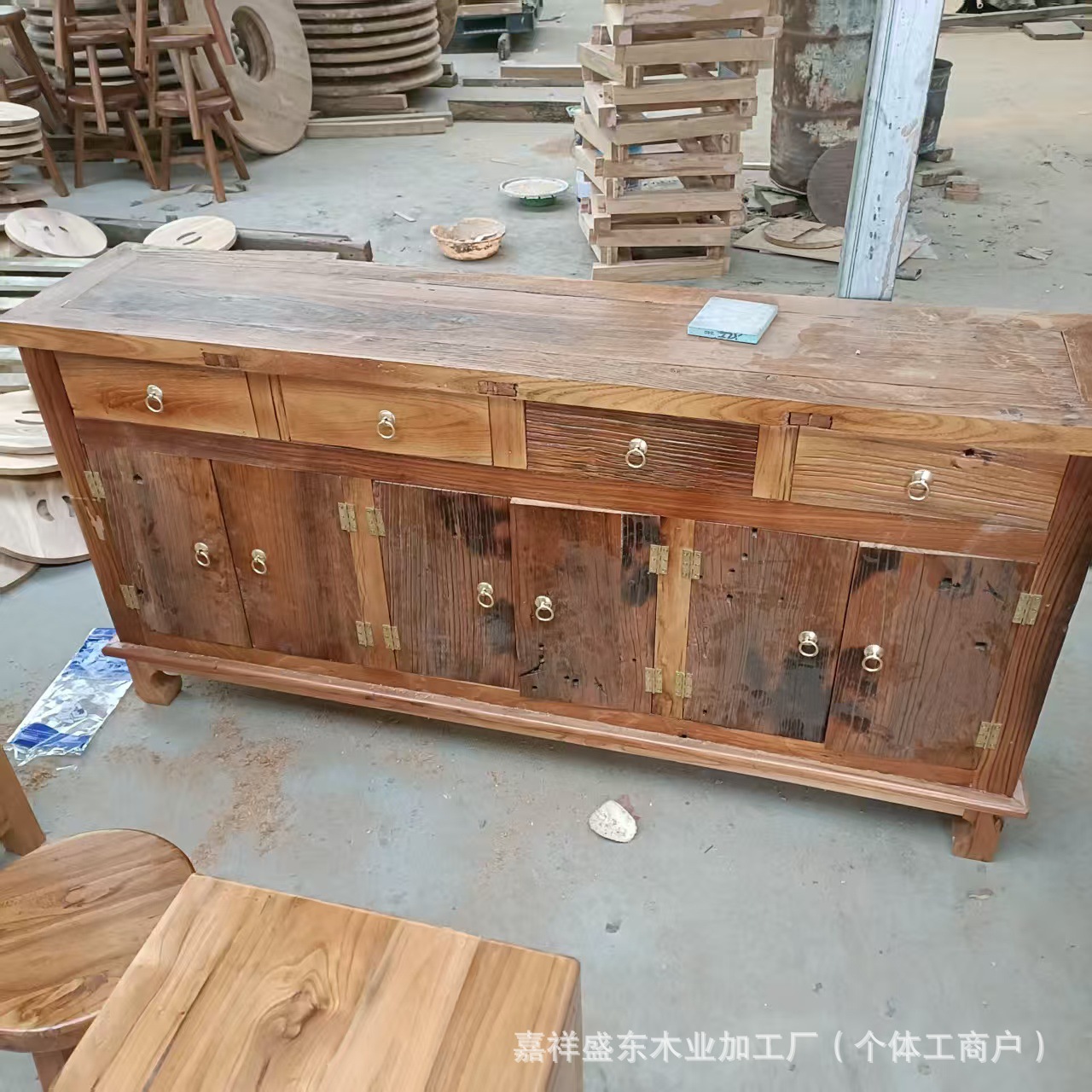 Retro Chinese Old Elm Sideboard Old Door Panel Entrance Cabinet Home Wall Cabinet Storage Storage Cabinet