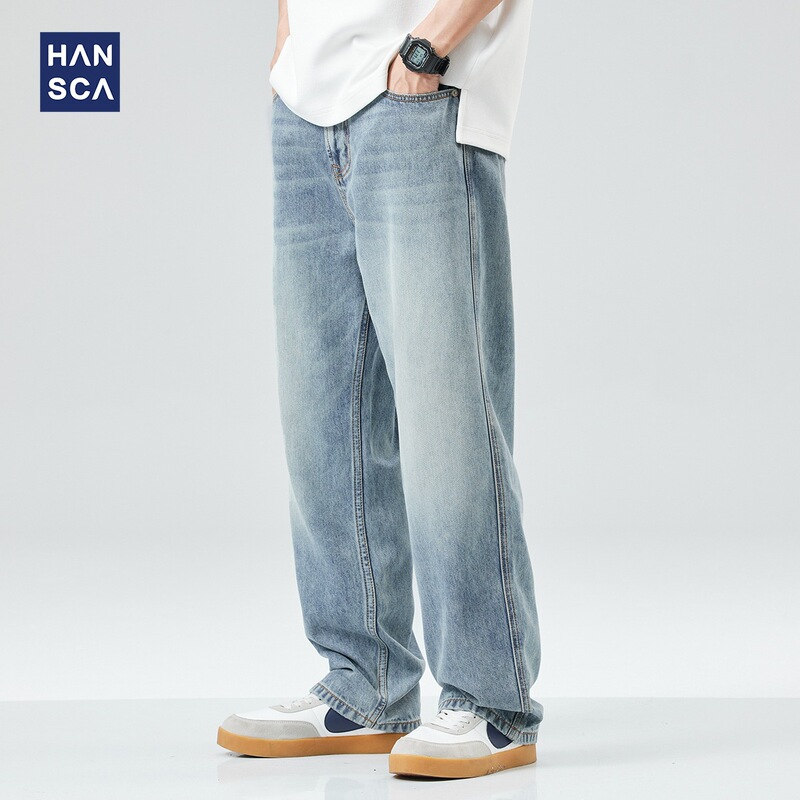 2026 Summer Thin Lyocell Tencel Jeans for Men, Straight Loose Fit, Large Size, Light Blue, Drapey Wide-Leg Pants, Trendy 2026 Summer Thin Lyocell Tencel Jeans for Men, Straight Loose Fit, Large Size, Light Blue, Drapey Wide-Leg Pants, Trendy