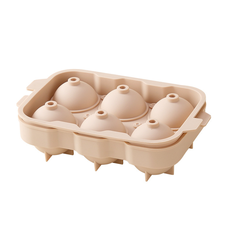 Molde de cubitos de hielo de silicona, un botón, desmoldeo, caja de hielo de goma suave con tapa de apertura gratuita para el hogar, caja de hielo de presión con tapa