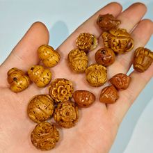 精雕花边桃篮婴儿童宝宝压惊编红绳手链男女桃核朱砂手串文玩配件