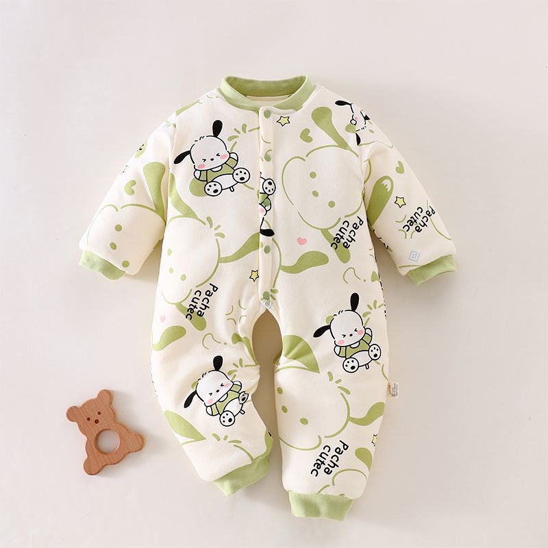 200克开档口漏屁屁裤连体衣新生儿中厚女宝宝婴儿衣服10度左右穿