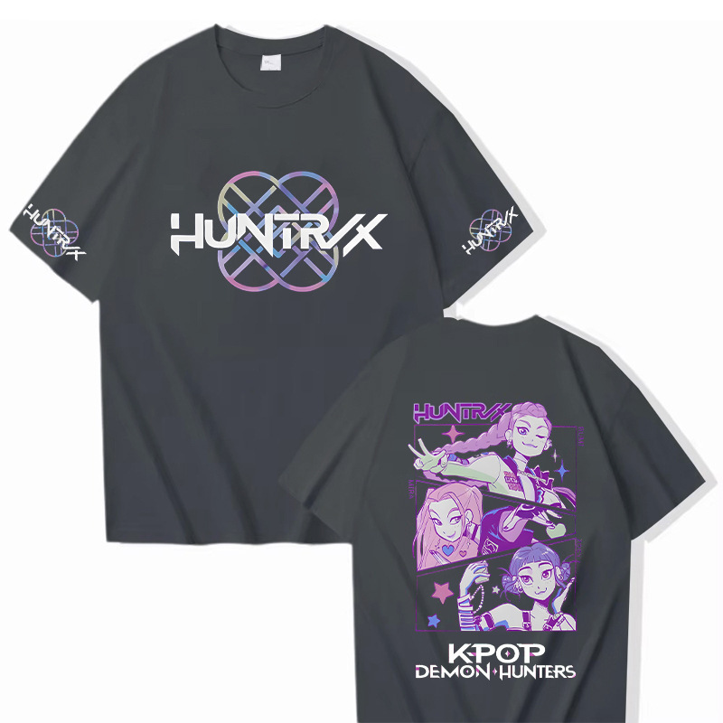 外贸猎魔女团KPop Demon Hunters纯棉中性款圆领上衣宽松休闲短袖|undefined