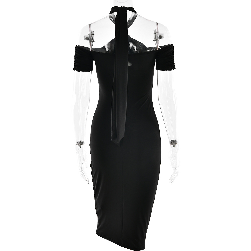 GraceChic 2025 Sommer Neues Neckholder-Kleid in Unifarben für Damen, sexy und figurbetont_voghion.com