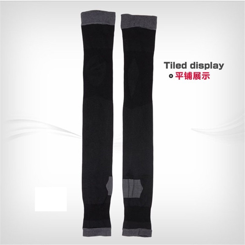 Venta al por mayor TikTok transmisión en vivo 480D dormir pierna Shaping Skinny calcetines Amazon punta abierta que forma sobre la rodilla presión pantimedias
