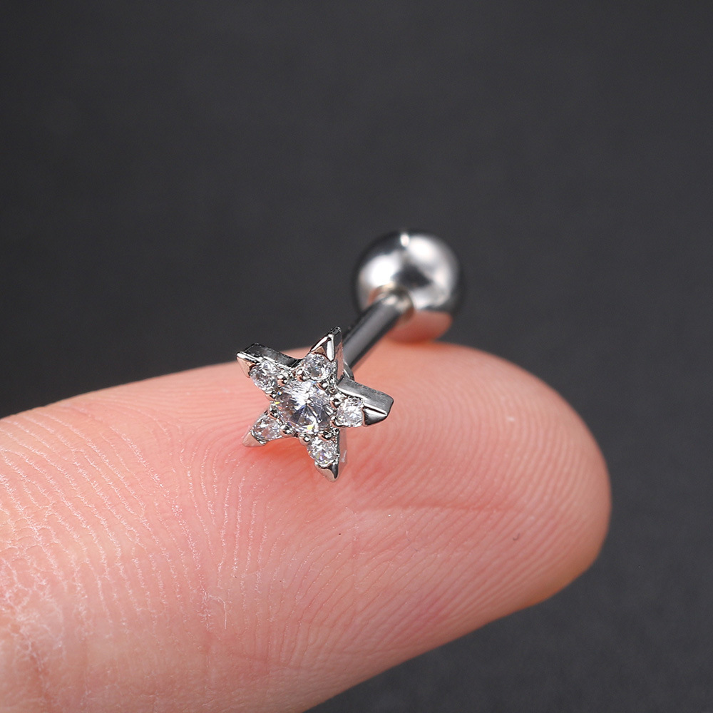 Geometric Pattern Fashion Geometric Brass Plating Zircon Ear Studs 1 Piece