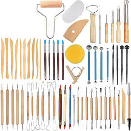 陶艺工具套装跨境亚马逊石塑粘土硅胶压痕笔多功能组合雕刻刀批发