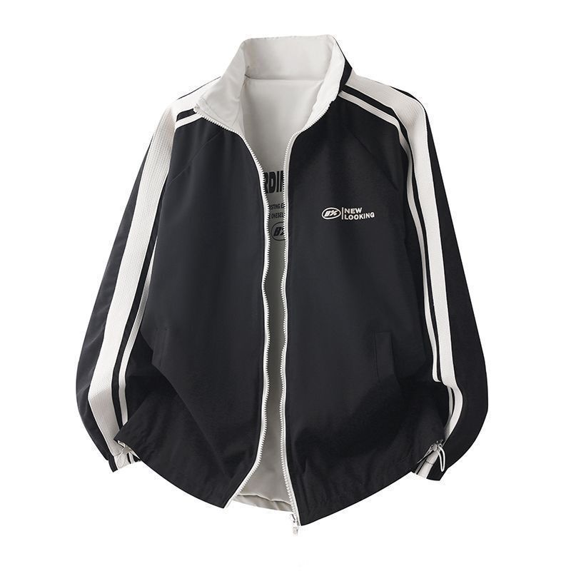 New spring and autumn collection: stylish and trendy reversible men's jacket, loose-fitting, windproof, versatile casual outerwear, perfect for students New spring and autumn collection: stylish and trendy reversible men's jacket, loose-fitting, windproof, versatile casual outerwear, perfect for students