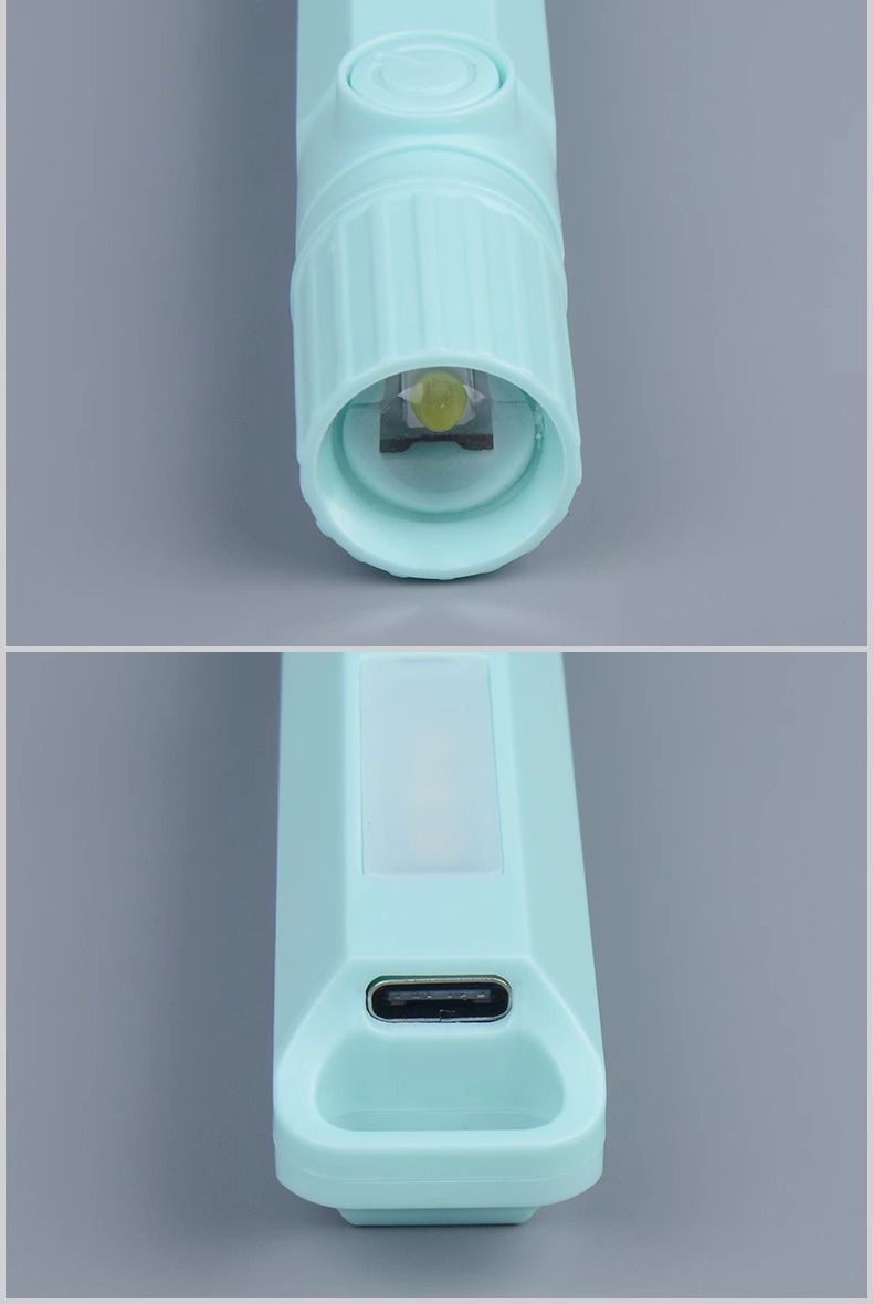 Rainlight Led Mini Compact Portable Lithium Battery Flashlight for Students and the Elderly Portable Lighting with Emergency Side Light
