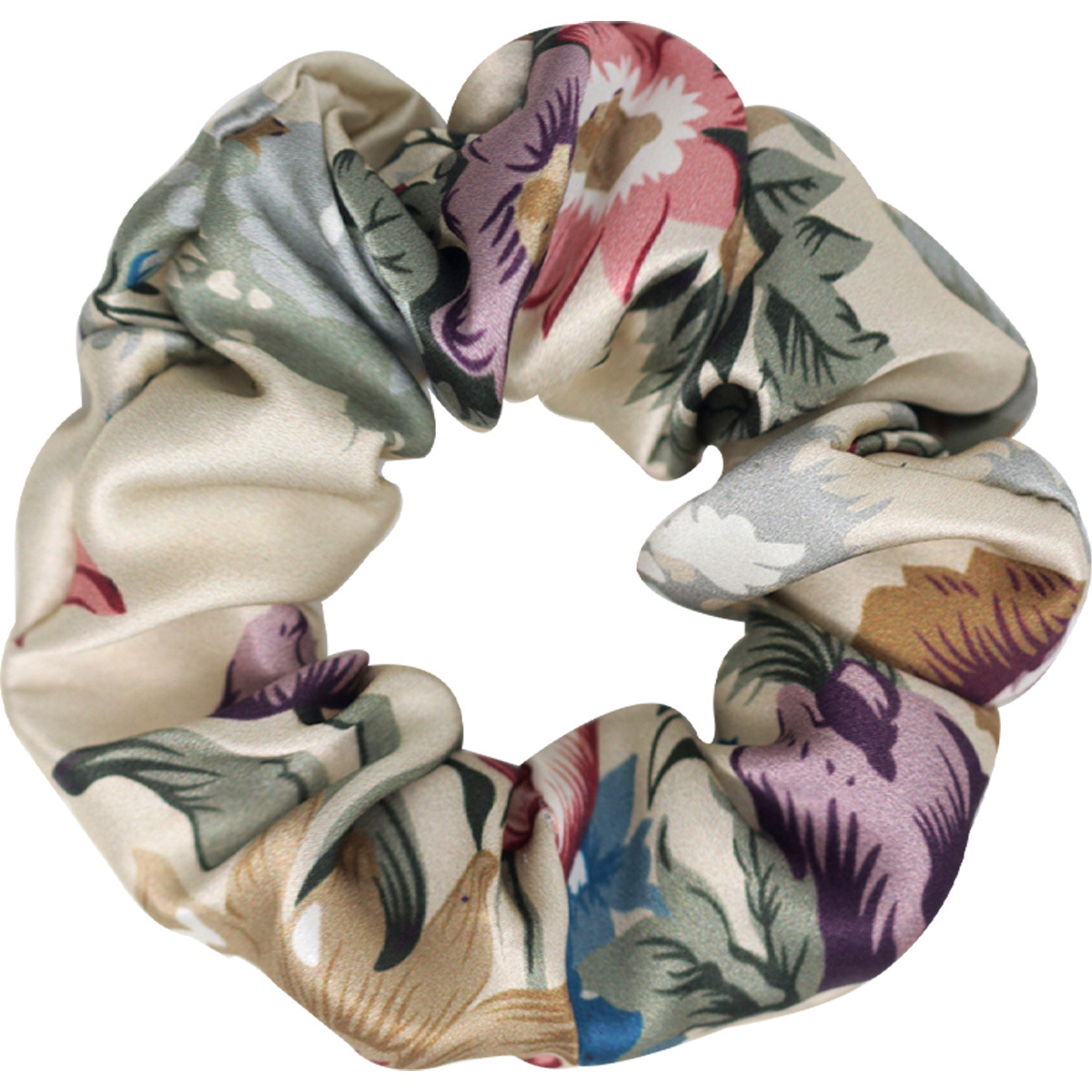 6 colores de seda estilo nacional Jardín de Monet 100% seda collar de cola de caballo cabeza de bola de seda morera anillo de cabello flores
