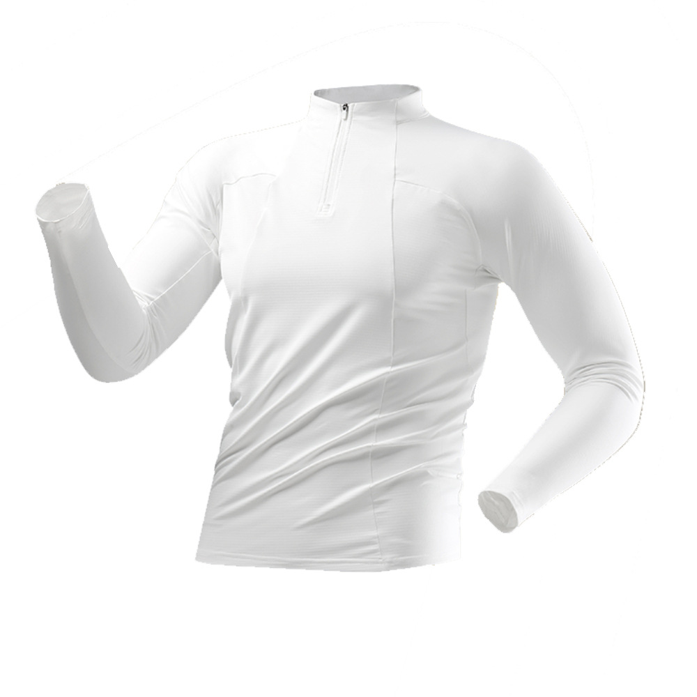 Dijia chaqueta deportiva al aire libre ropa de secado rápido elástico transpirable deportiva con semicirremela y camiseta de acondicionamiento físico de lana para hombres