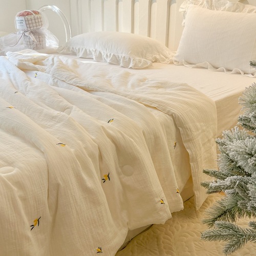A-type double-layer summer quilt, machine washable air-conditioning quilt, double-person summer cool quilt, thin summer sheet for summer, single-person cotton quilt core for dormitory