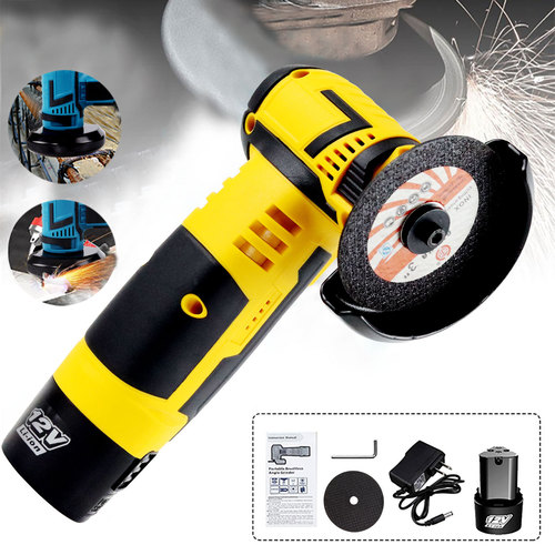 Mini handheld lithium battery angle grinder cutting machine grinding and polishing 12V household DIY tool carton