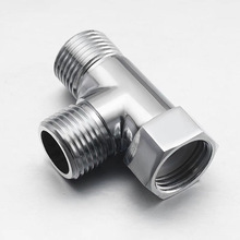 全铜进水三通分水阀角阀活接4分一进二出3通内外接头一分二热水器