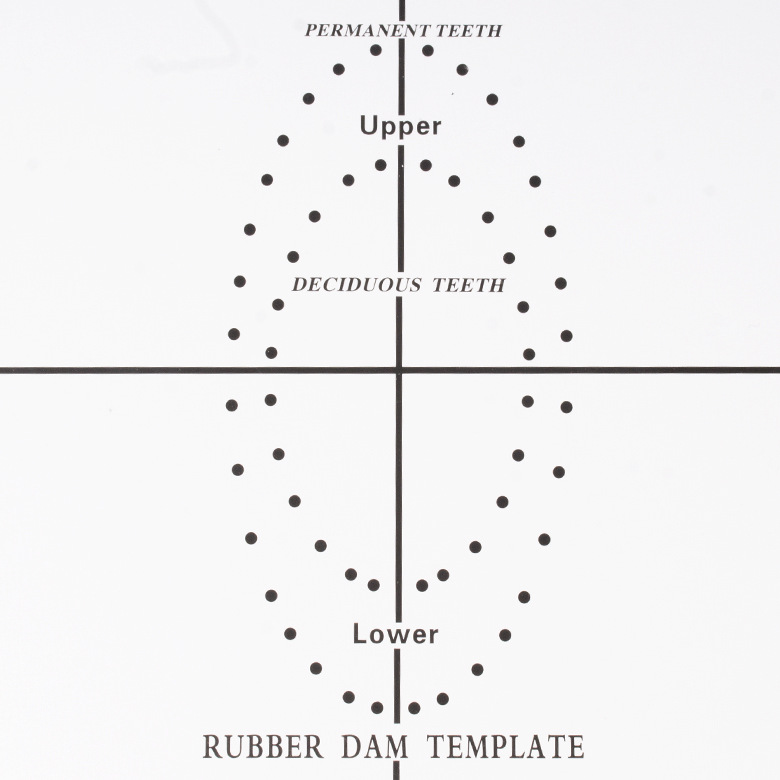 Material dental barrera de goma Plantilla de posicionamiento caucho alcanfor paño perforador consumibles orales sello de goma Placa de agujero
