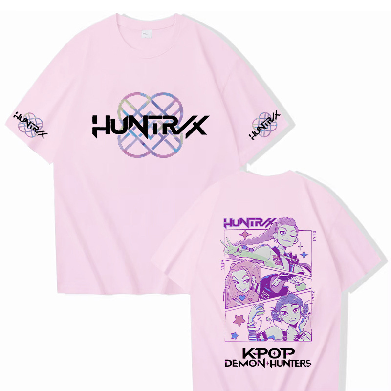 外贸猎魔女团KPop Demon Hunters纯棉中性款圆领上衣宽松休闲短袖|undefined