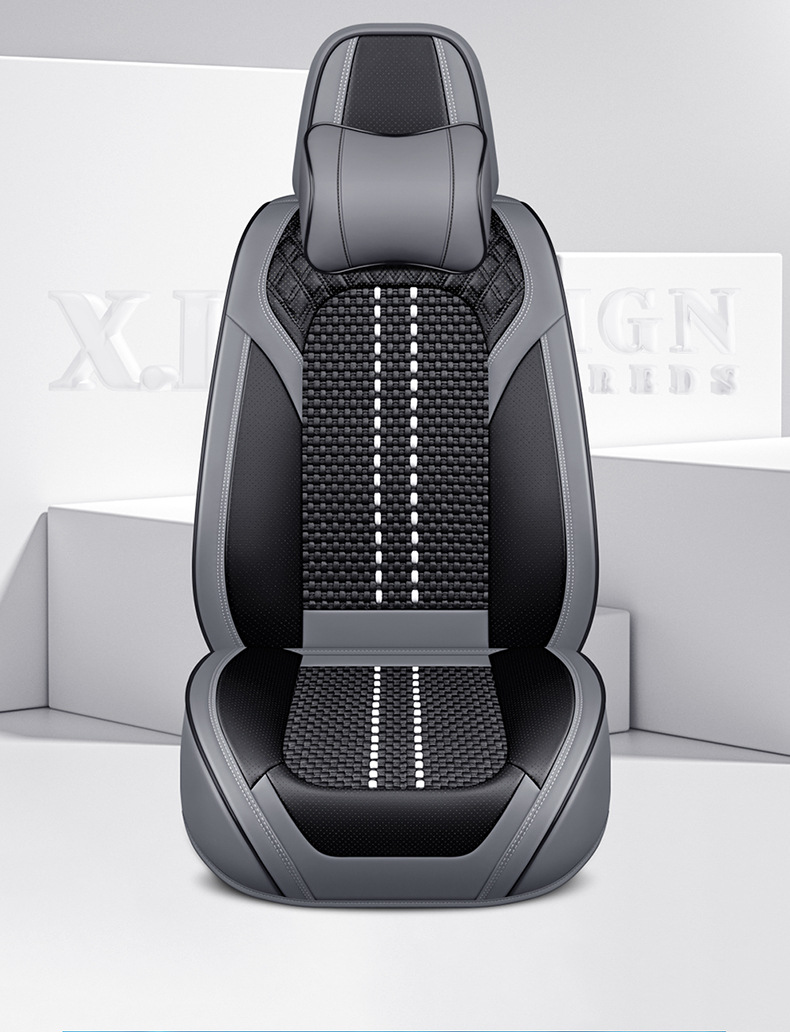 Wow Custom-Made Nappa Leather Diamond-Shaped Seat Cover Ice Silk All-Season Universal Car Five-Seater Seat Cushion Full Surround Seat Cover
