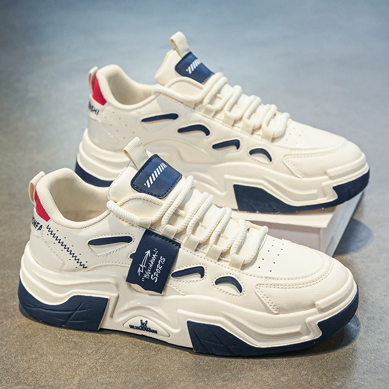 2024 осенняя мужская обувь дышащая маленькая белая обувь мужская мода дикая спортивная обувь на толстой подошве повседневная обувь