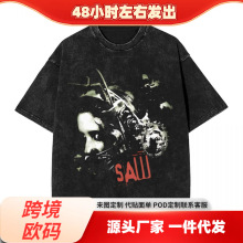 Movie SAW Horror Head Torture woman Men Washed Hot stamping