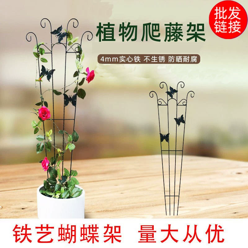 Цветочная стойка Стойка для скалолазания Клематис Роза Растение Вьющееся Цветочный горшок Кронштейн Поддержка Забор двора Фиксированная кованая стойка