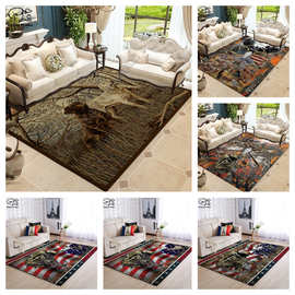 独立站新品舒适法莱绒就用地毯创意3D数码印花毯子潮流新款茶几毯