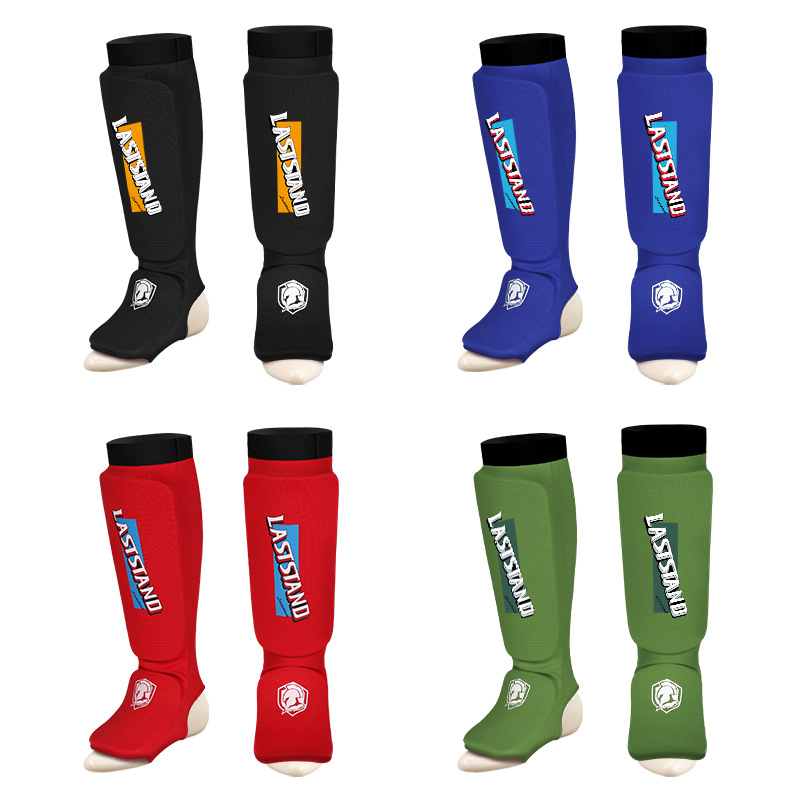 Muay Thai Knitted Sanda Shin Protecting Leg and Instep Fighting Training Shin Protecting Foot for Adults and Children Karate for Men and Women