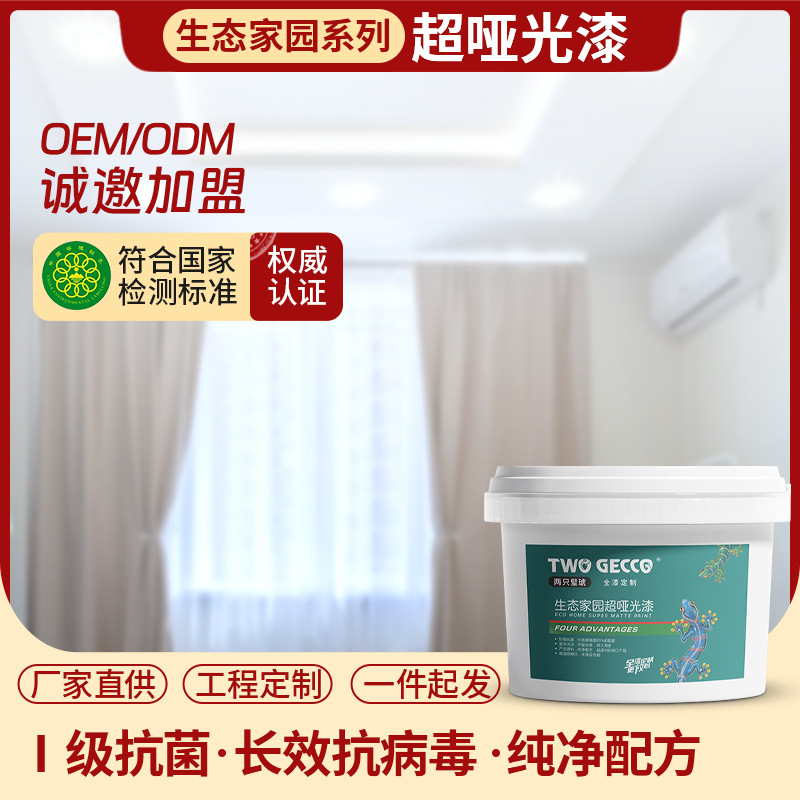 生态家园超哑光漆抗碱防霉内墙乳胶漆防水墙面漆白色家用水性涂料