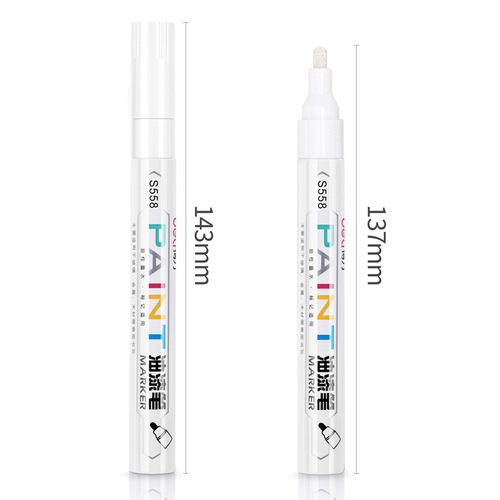 Deli paint pen white marker gold non-fading waterproof and oil-proof industrial tire pen tracing tire repair oily